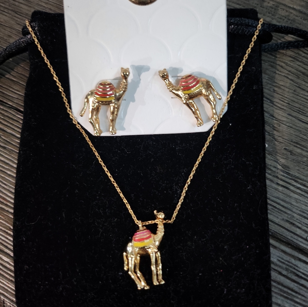 Kate Spade Camel Stud Earrings with Necklace - Picture 3 of 16